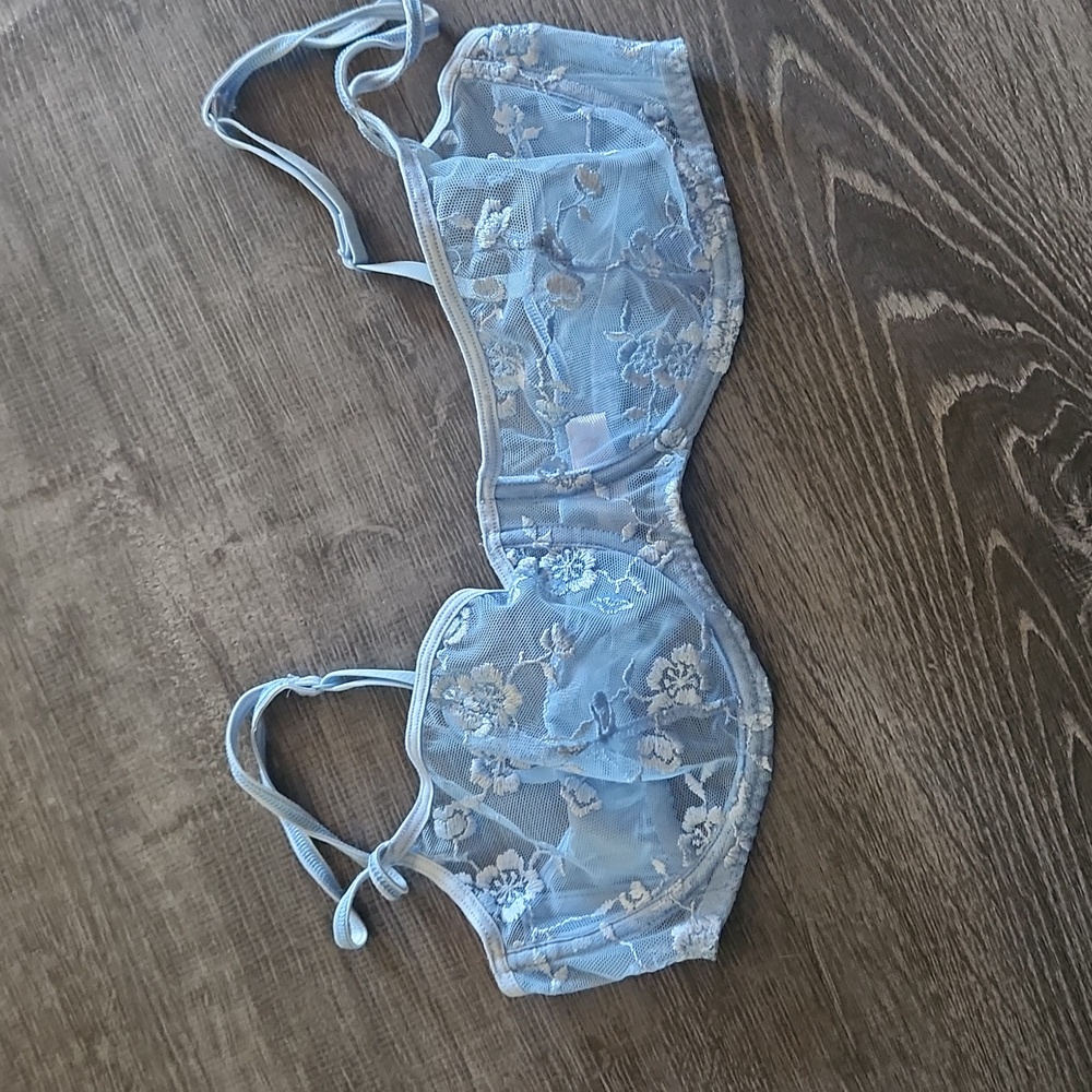 Victoria's Secret Light Blue Lace Bra